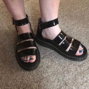 Dr. Martens Clarissa Black Patent Leather Sandals